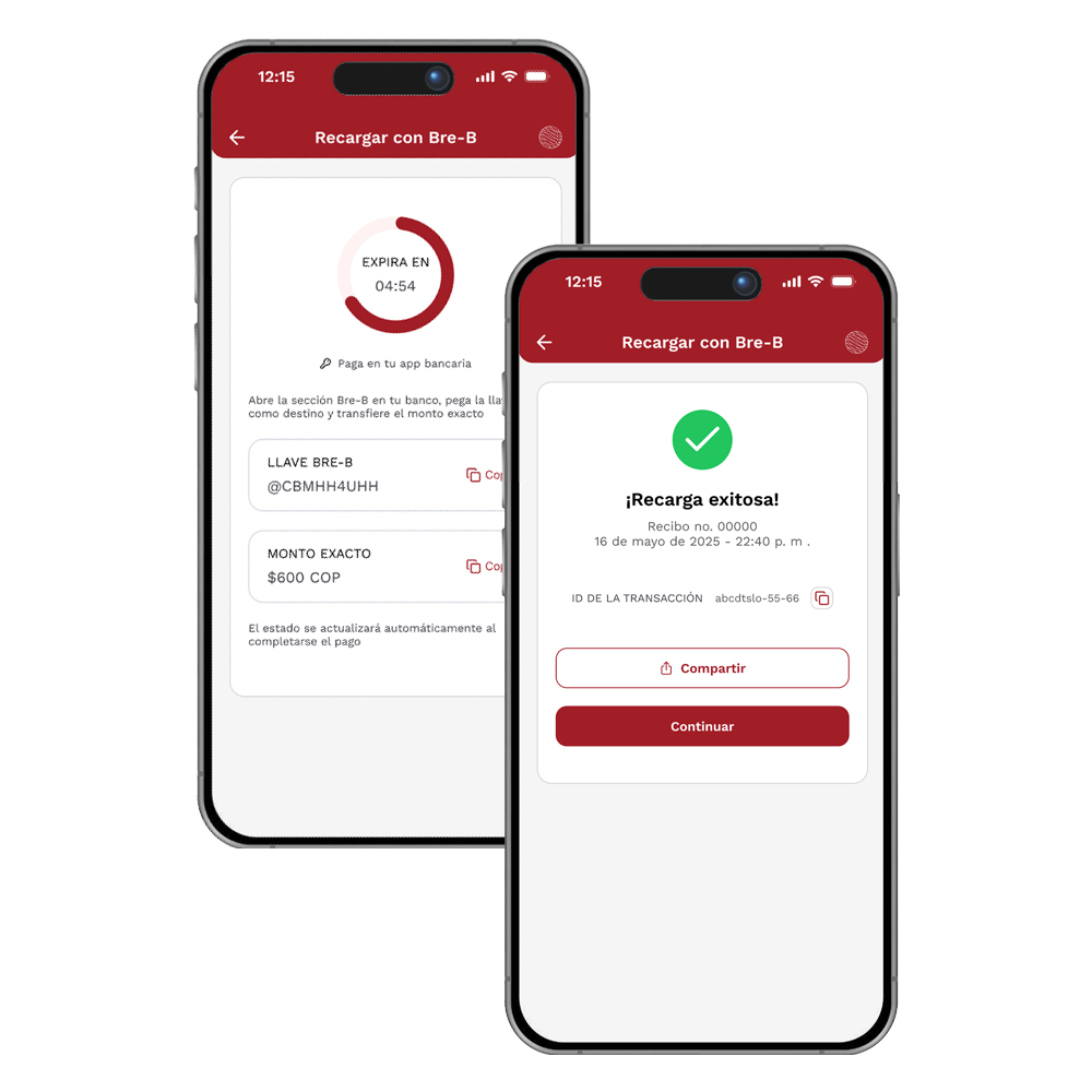 Transferencias Bre-B en la app de AMG
